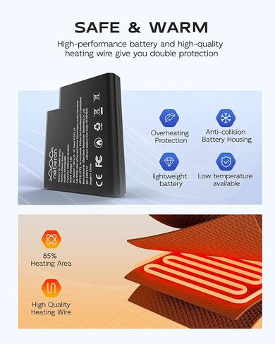 Heated Mittens for Men Women, 7.6V Rechargeable Battery Electric Mittens, Event Waterproof and Breathable Winter Mittens, Perfect for Skiing Snowboarding Motorcycling Hunting Camping in Saudi Arabia