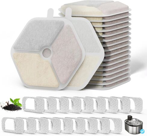 9+9 Filter & Sponges for Smartoo 152oz/4.5L Wireless Cat Water Fountain, ITSCUTE Cat Water Fountain Filter,Triple Filtration Cat Fountain Filter Replacement for Smartoo Replacement Filters in Saudi Arabia