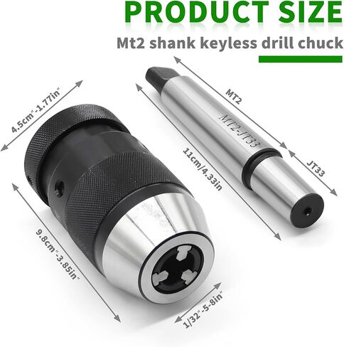 Yunnergo 1/32"- 5/8" ظرف ضغط مثقاب فائق التحمل مع MT2-JT33 مثقاب ظرف، حامل JT33 بدون مفتاح ذاتي الشد (ظرف مثقاب) in Saudi Arabia
