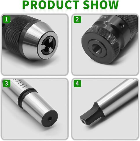 Yunnergo 1/32"- 5/8" ظرف ضغط مثقاب فائق التحمل مع MT2-JT33 مثقاب ظرف، حامل JT33 بدون مفتاح ذاتي الشد (ظرف مثقاب) in Saudi Arabia