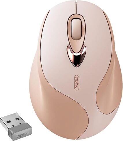 Wireless Mouse,2.4G Rechargeable Ergonomic Mouse with Silent Click,3 Level DPI Portable Mouse for Laptop, Computer(Pink) in Kuwait