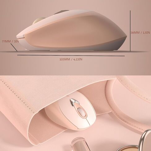 Wireless Mouse,2.4G Rechargeable Ergonomic Mouse with Silent Click,3 Level DPI Portable Mouse for Laptop, Computer(Pink) in Kuwait