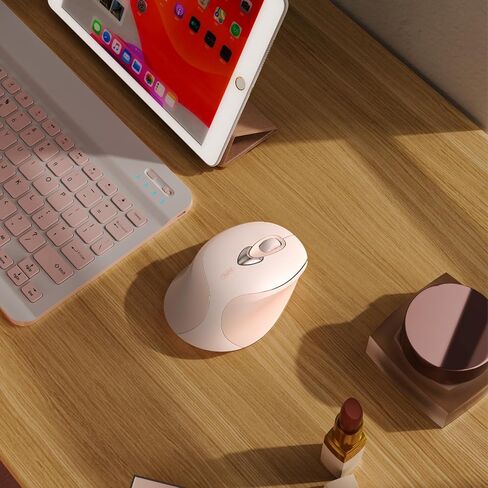 Wireless Mouse,2.4G Rechargeable Ergonomic Mouse with Silent Click,3 Level DPI Portable Mouse for Laptop, Computer(Pink) in Kuwait