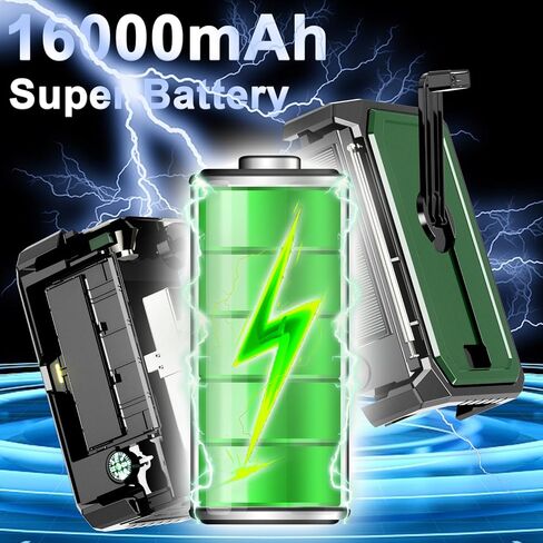 16000mAh Hand Crank Emergency Weather Radio with Wireless Speaker, 59200mWh NOAA AM FM Solar Radio with Flashlight Cell Phone Charger Reading Lamp Compass SOS for Camping and Survival (Arm Green) in Saudi Arabia