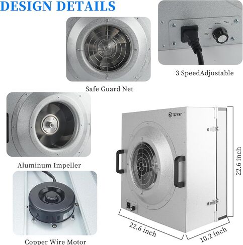 Vertical Laminar Flow-Hood Fan-Filter-Unit Yzzwer - FFU HEPA Filters for Class 100/ISO 5 Cleanliness in Clean Mycology and Mushroom Room 23.6" x 23.6" x 29" Working Area 110V in Kuwait