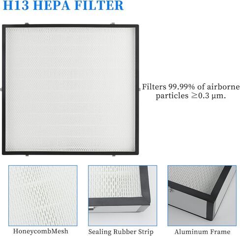 Vertical Laminar Flow-Hood Fan-Filter-Unit Yzzwer - FFU HEPA Filters for Class 100/ISO 5 Cleanliness in Clean Mycology and Mushroom Room 23.6" x 23.6" x 29" Working Area 110V in Kuwait