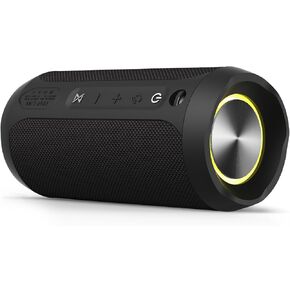 EDUPLINK Portable Bluetooth Speaker, IPX7 Waterproof, TWS Pairing, Built-in Mic, Long Playtime, Wireless Stereo for Home & Travel - Black