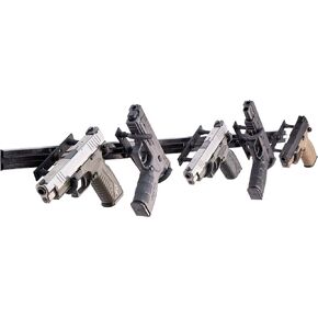 Hold Up Displays Wall Mount Gun Rack for 5 Handguns Pistols and Revolvers of All Calibres - Adjustable Modular Modern Gun Rack - Black - HDTK509-B