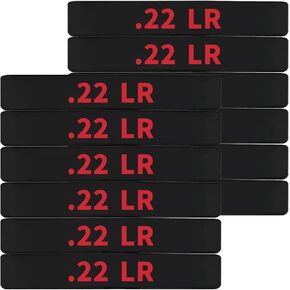 12 Pack Miaozhun .22 LR Magazine Marking Bands .22LR Ammunition Caliber Identification (Black-Red)