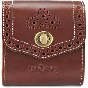 TOURBON Leather Ammo Holder Cartridge Pouch for .22 22LR .38 .45 9mm, Speed Strips Pouch with Belt Slot