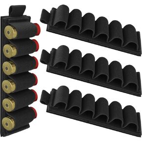 4 Pack 6 Round Shotgun Shell Holder Coolrunner Velcro Shotgun Shell Holder for 12/20 Gauge Shell Holder Shotgun for Hunting