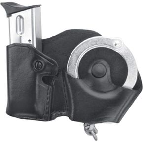 Gould & Goodrich B841-4 Gold Line Cuff And Mag Case With Belt Loops (Black) Fits BERETTA Cougar (all); GLOCK 17, 19, 20, 21, 22, 23, 26, 27, 29, 30, 31, 32, 33, 34, 35, 36, 39; H&K USP 9, .357,.40,.45 (all); KIMBER Polymer; PARA-ORDNANCE P10, P12, P13, P1