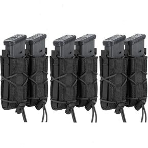 3 pcs Molle Tactical Pouch Magazine Holster Universal 9mm Mag Pouch Single Double Stack Mag Pouch for 9mm/.40 Calibers 45acp Glock S&W M&P, Sig 226/229,Springfield 1911,Sig Sauger,P365,P365X