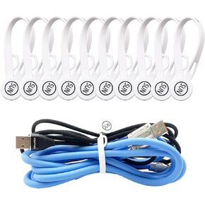 مشابك كابل مغناطيسية من SUNFICON مكونة من 10 قطع من منظمي الكابلات ومشابك أسلاك وإشارة مرجعية ولوحة بيضاء ومغناطيس الثلاجة ومديري كابلات USB وأشرطة ربط للمطبخ المنزلي والمكتب والمدرسة، باللون الأبيض in Kuwait