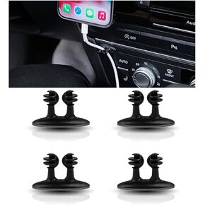 4PCS Car Cable Clips USB Cable Line Clip Holder for Car, Durable Strong Adhesive Cord Cable Holder Wire Organizer, Cord Organizer Cable Management Wire Holders for Cords
