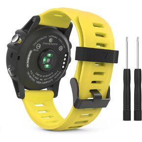 MoKo Band Compatible with Garmin Fenix 3/Fenix 5X, Soft Silicone Replacement Watch Band fit Garmin Fenix 3/Fenix 3 HR/Fenix 5X/5X Plus/D2 Delta PX/Descent Mk1 Smart Watch - Black