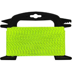 2mm Reflective Guyline Camping Paracord, 65 Feet 240lb Ultralight Thin Cord Rope for Tarp Rain Fly Tent Camping (Green)