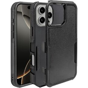 for iPhone 16 Pro Case 6.3 inch, [Military Grade Drop Protection] Heavy Duty Full-Body Shockproof Rugged Protective Phone Case, Phone Cover for iPhone 16 Pro, Black