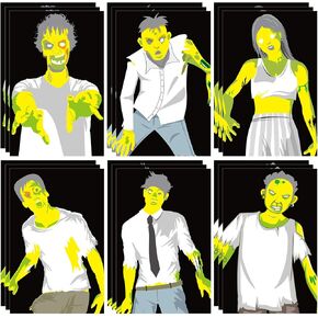 Poen 18 Pcs Zombie Paper Targets 12 x 18 Inch Paper Targets Fun Targets for Range Large Paper Silhouette Targets Zombie Targets for The Range Outdoor Practice Targets