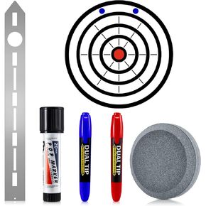 Axe Throwing Target Template Stencil, 3 Pieces Standard Markers and Axe Sharpening Stone Multi Purpose Whetstone Blade Sharpener for Drawing Axe Throwing Target Template