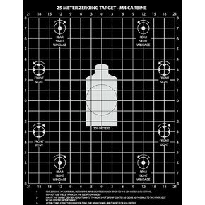 M4 Carbine 25 Meter Zeroing Target on EZ Peel Notepad