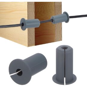 2-Pack Cable Routing Kit, for 1-3/8 Inch Wall Hole Silicone Feed Through Wall Grommet Cable Punch Grommet Wall Hole Cover Bushing for Ethernet Cable [38mm Length, Black]