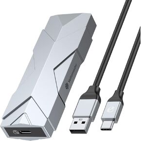Yottamaster M.2 NVMe SSD Enclosure, 10Gbps USB3.1 Gen2 NVMe Enclosure Adapter Aluminum for 2230/2242/2260/2280 M.2 NVMe SSD with M-Key/M+B Key, Up to 4TB, Tool-Free, Support UASP [TR12]