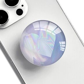 Clear Phone Grip with Expanding Kickstand,Cell Smartphones Collapsible Stand Purple Colorful Heart Design for Phone