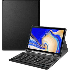 Fintie Keyboard Case for Samsung Galaxy Tab S4 10.5 2018 Model SM-T830/T835/T837, Slim Shell Lightweight Stand Cover with Detachable Wireless Bluetooth Keyboard, Black