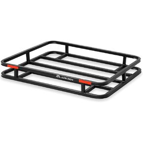 ARKSEN 32 x 26 Inch Bumper Mounted Cargo Rack Carrier 350 Lbs Heavy Duty Capacity Luggage Basket Hitch Fold Up for RV, Camping, Traveling