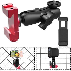 Smartphone Fence Mount for Tennis & Pickleball Training, Adjustable Retractable, 360 Swivel, Compatible with iPhone, Android, Mevo Start, AKASO EK7000, Digital Camera