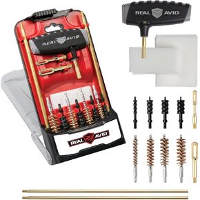 Real Avid PRO Handgun Cleaning Kit | Premium Pistol Cleaning Kit with Brass Cleaning Rod, Bore Brushes, Gun Cleaning Jags & Gun Cleaning Patches | For .22 .357 9MM .38 .40 .44 & .45 Caliber Handguns
