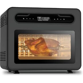 26QT Air Fryer Toaster Oven, Steam Countertop Oven, Fit 12" Pizza, 6 Slices Toast, Large Capacity, Rotisserie and Dehydrator, Pizza