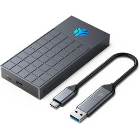 Yottamaster M.2 NVMe SSD Enclosure, 10Gbps USB3.1 Gen2 NVMe Enclosure Adapter Aluminum with RGB Light for 2230/2242/2260/2280 M.2 NVMe SSD with M-Key/M+B Key, Up to 4TB, Support UASP [HP3-GY]