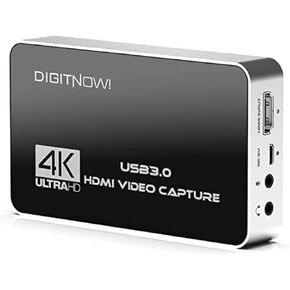 Capture Card 4K 60FPS, Video Capture Card, USB3.0 HDMI Capture CardGame Capture for Streaming Recording, Work with PS4 PS5 X Box OBS Twitch, PC Windows Mac Linux Android Compatible