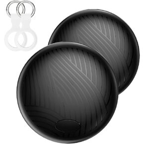 Tags-2 Pack Air Tracker, VIXOLYN Trackers Like Airtags 2 Pack, Key Finder Compatible with Apple Find My (iOS Only), Track Your Keys Luggage Backpack Suitcase, with Holders and Keychains, Black