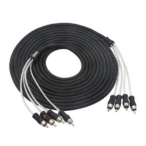 RECOIL P417 Premium 100% Oxygen Free Copper 17ft 4-Channel RCA Audio Interconnects Cable (4X RCA Male to 4X RCA Male), Double Shielded with Noise Reduction