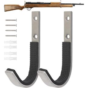 Gun Rack Storage Wall Mount Rifles Shotgun Hooks Horizontal Metal Stainless Steel Hangers for Storing Shotguns Rifles Archery Bow Heavy Duty Steel