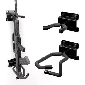 Gun Rack Wall Mount-6 Slots, Heavy Duty Steel Gun Rack For Wall, Indoor Gun Racks/Rifle Rack with Impact Resistant Cotton Sleeve, Ideal for Gun Rooms, Walk-In Safes or Closets (6 Slots)