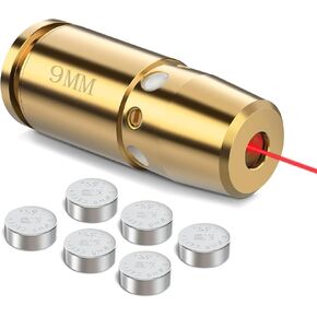 EZshoot Bore Sight 9mm Laser Boresighter with 3 Sets of Batteries