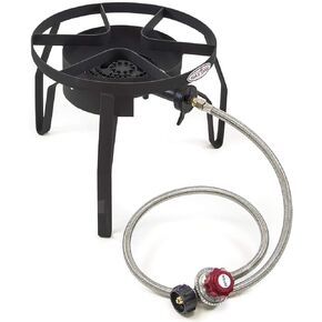 Gas One High-Pressure Single Burner Outdoor Stove Propane Gas Cooker with Adjustable 0-20PSI Regulator and Hose Perfect for Beer Brewing, Outdoor Cooking, Maple Syrup Prep
