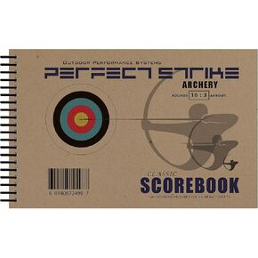 Perfect Strike Archery SCOREBOOK with Rules and Scoring Instructions : Heavy Duty. Great for Practice and Competition. 10 Round - 3 Arrow Score-Sheets.