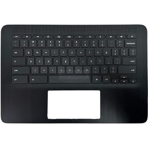Laptop Palmrest Upper Case Top Cover with US Keyboard Replacement for HP Chromebook 14 G7 TPN-Q255 M47207-001 - Black