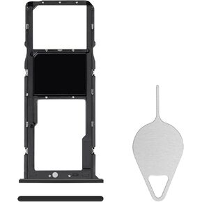 Sim Card Tray Replacement for Samsung Galaxy A03s (Single SIM Version) - Black Card Tray Slot Holder Bracket Adapter with Needle Ejector for A03s SM-A037U A037U1 S134DL