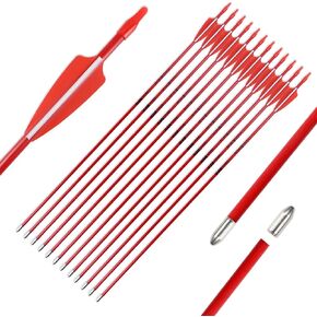 28inch Archery Fiberglass Youth Arrows for Recurve Bows- Beginners Adult and Youth Kids Arrows Practice