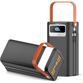99Wh Portable Power Station, Portable Power Bank Generator with PD Fast Charging Built in Cables Battery Pack for Phone Laptop Home Use Outdoor Camping