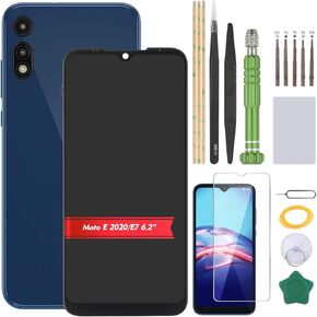 Replacement 6.2" for Motorola Moto E 2020 MOTO E7 Touch Screen Digitizer Full LCD Display Assembly with Tools