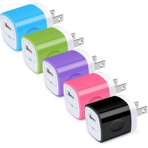 Wall Charger Block, Hootek USB Plug 5Pack 1A/5V Single Port Wall Charger Box Charging Cube Brick for iPhone 16 15 Pro Max 14 13 Pro 12 XS X 8 Plus,iPad,Samsung Galaxy,LG,HTC,Moto,Android Phone Charger