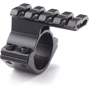 Tatcical Flashlight & Scope Adapter Optics Ring/Mount Set with Standard Rail for 12 Gauge, Anodized Black