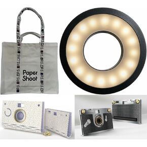 Paper Shoot Accessories Bundle M: Includes Disco Cam White, Old Classic Black, Large Tote Bag, Icy Chill Filter, Retro Frame Card, Ring of Light Black, Camera & Shot On Pins.